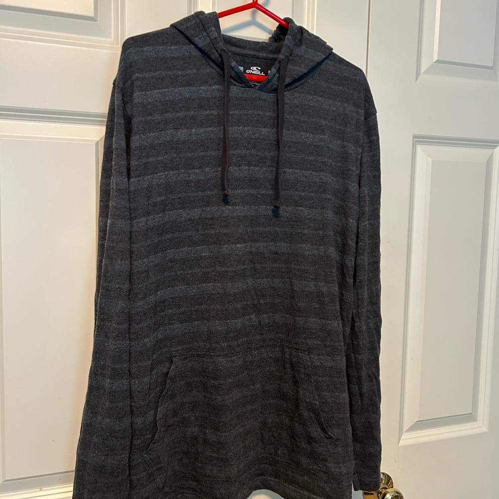Men's Gray Striped Hoodie